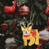 French Bulldog Beaded Embroidered Christmas Tree Decoration